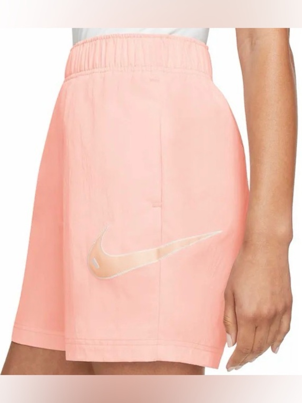 NWT Nike Swoosh Woven Easy High Rise Pink Shorts size M